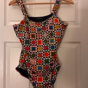 Kitty & Vibe Colorful Geometric Swimsuit
